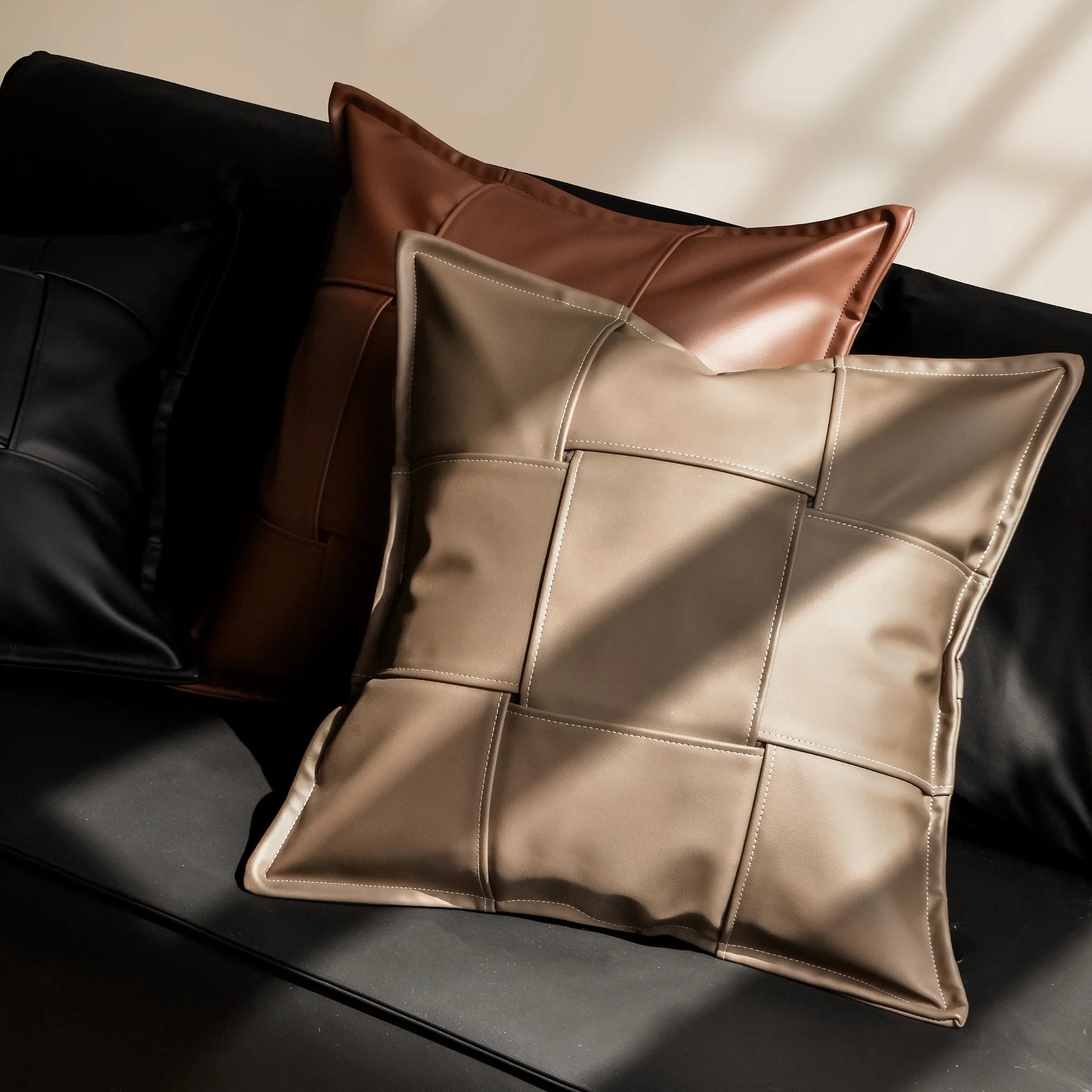 Modern Simple Bla Series Sofa Pillow Luxury Soft Decoration Sample Room Pig Skin Simulation Long Waist Pillow Cuion